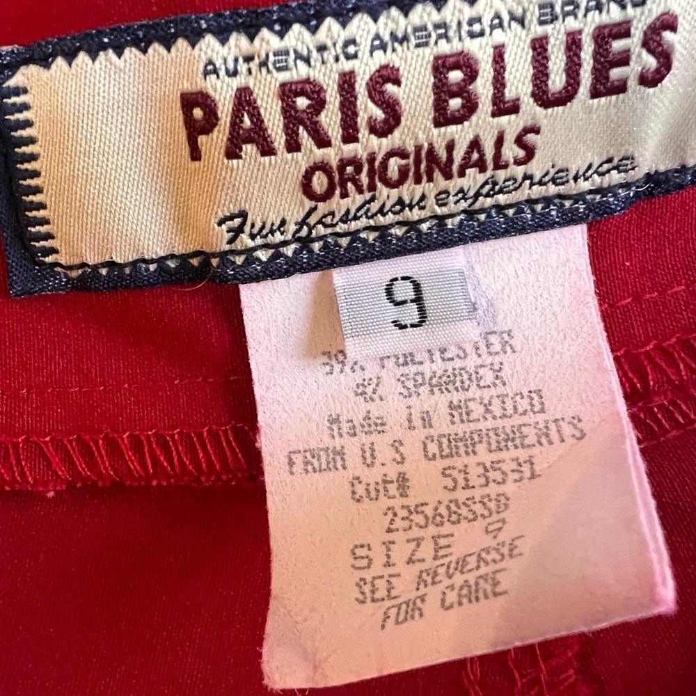 Paris Blues Vintage Y2K Red Low Rise Flare Pants Size 9 - Picture 2 of 7